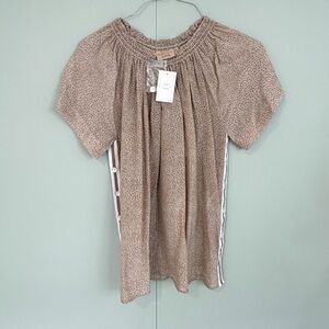 RUNGOLEE Savannah Silk Blouse in Sand Tortoise